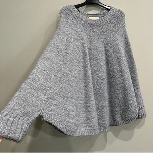 Michael Kors cape poncho sweater grey knit size small